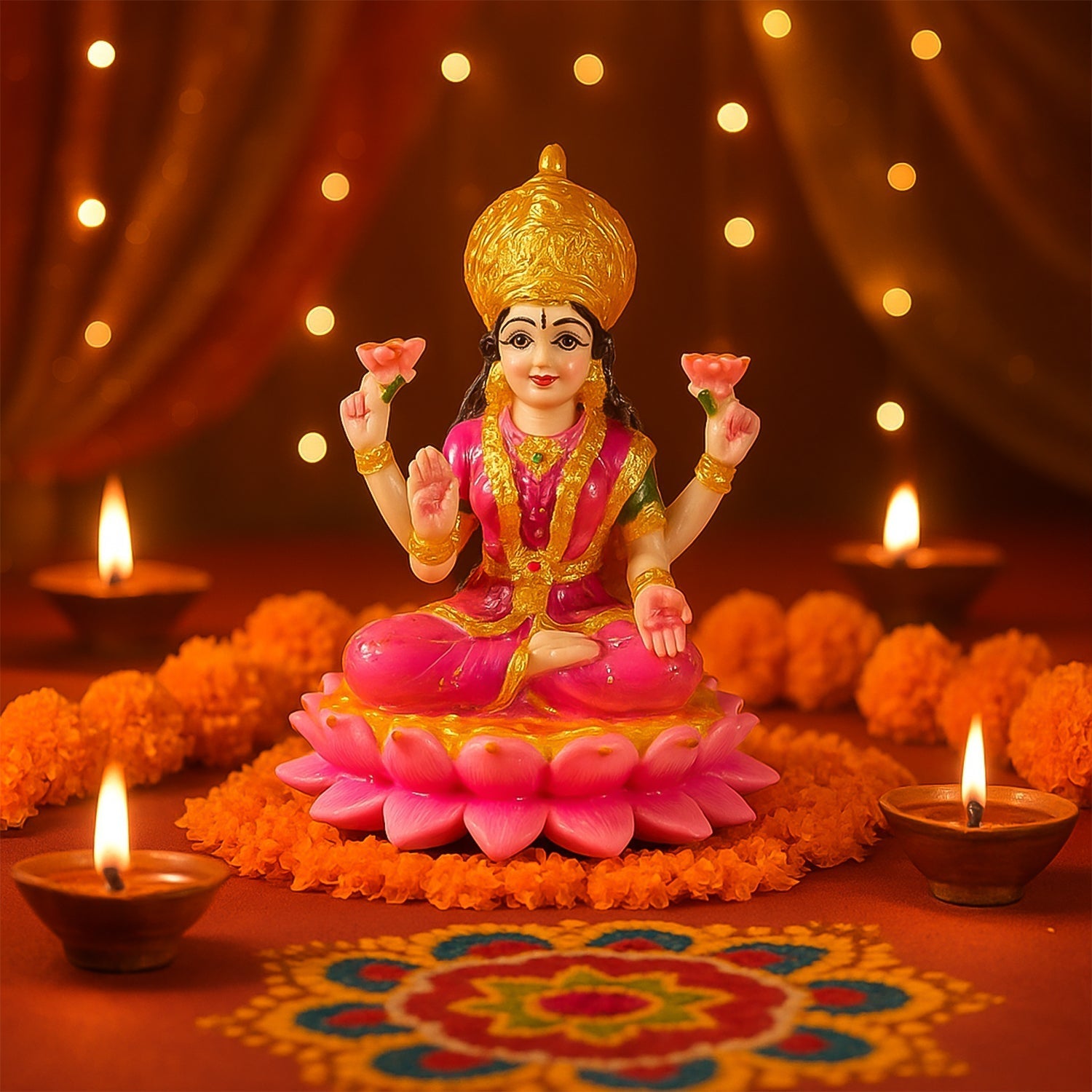 Gold Finish Lakshmi Mata Statue Gold Finish Lakshmi Mata Statue